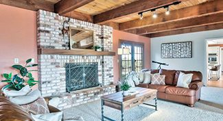 room staged in rustic style