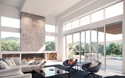 Wall to ceiling windows in home