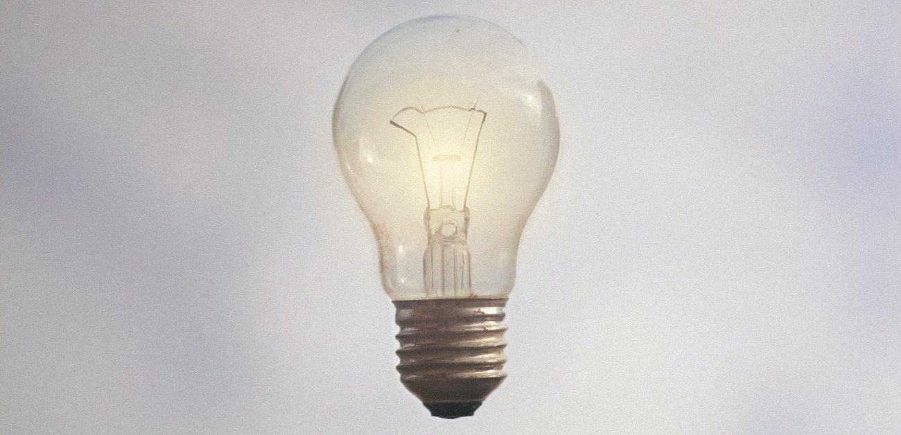 An illuninated lightbulb