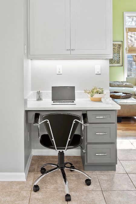 Built-in work desk in the kitchen