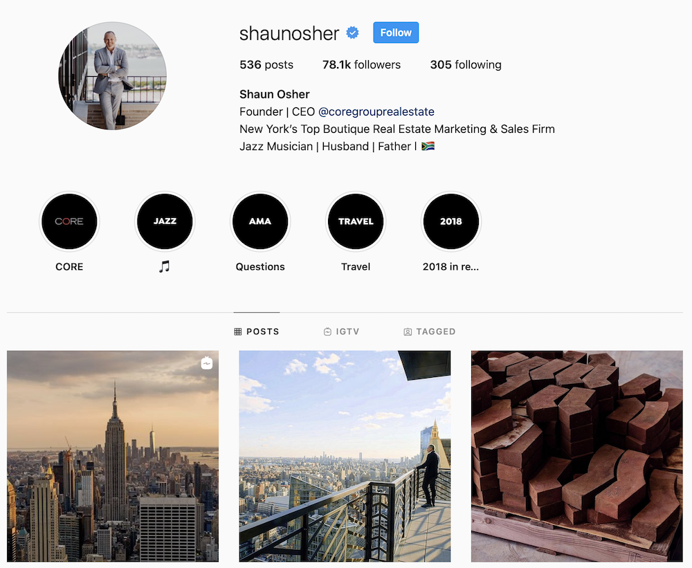 Shaun Osher's Instagram