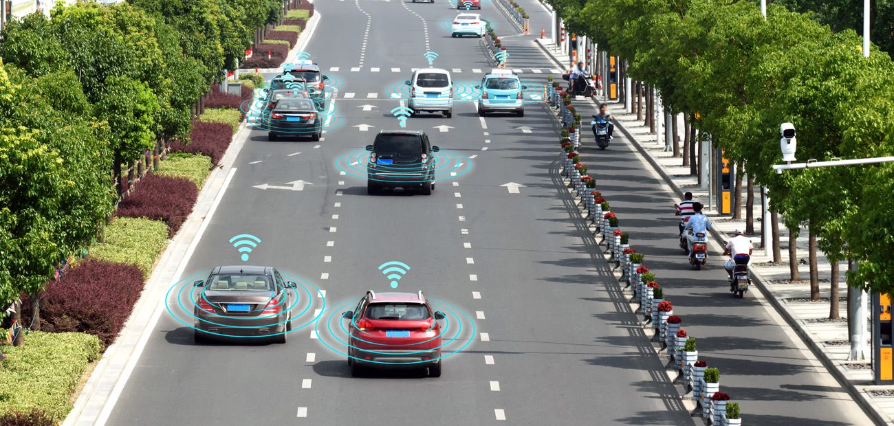 Autonomous self-driving mode vehicle on city road