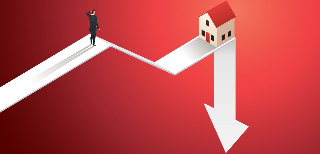 illustration of home sales falling